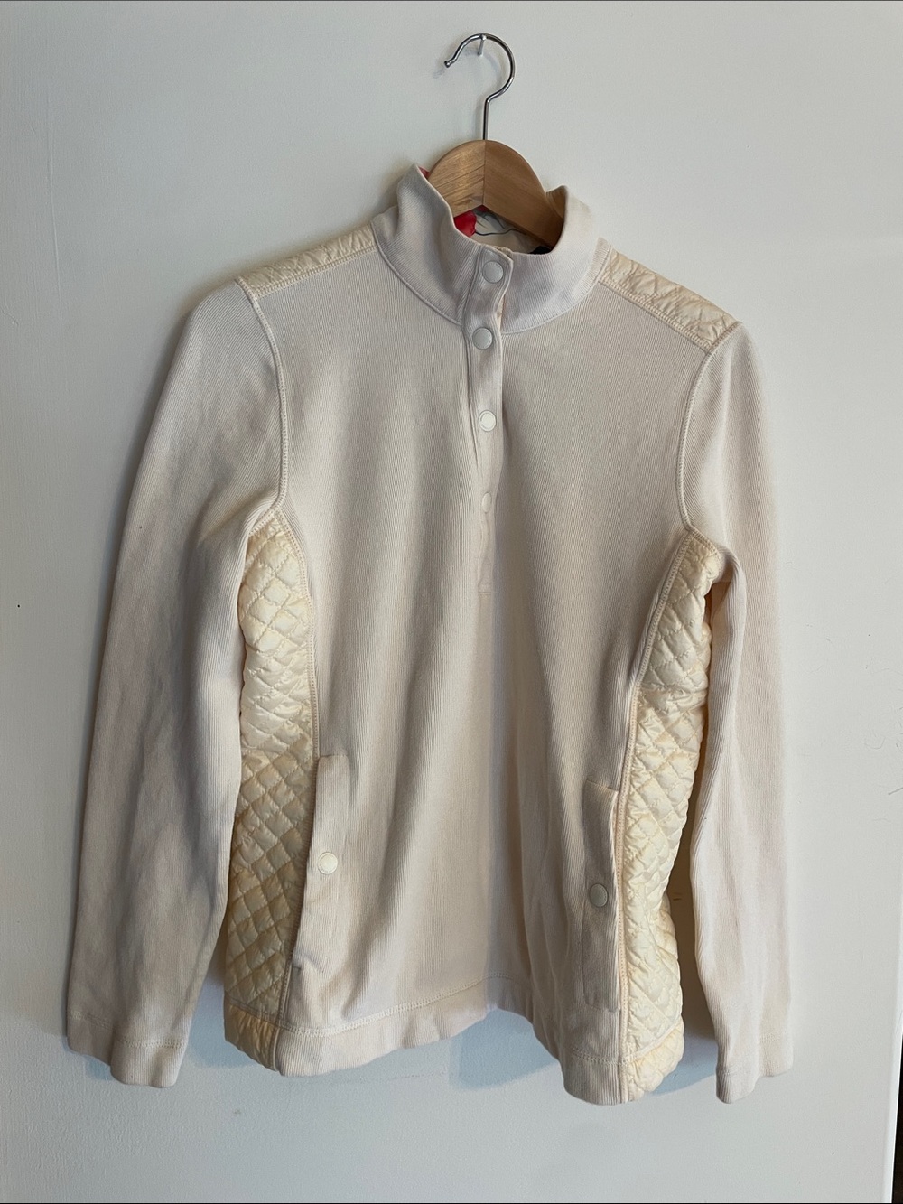 Tommy Bahama Cream Snap-Front Ribbed Collar Shirt